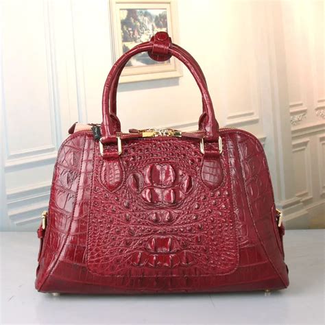 burgundy versace bag alligator